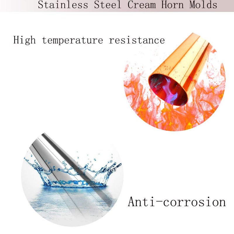 Tinfol 20 Pack Cream Horn Molds, 3.3 Inch Baking Cones Cream Horn Forms, Stainless Steel Cannoli Tubes Ice Cream Mold, Standing Cone Shap - Image 2
